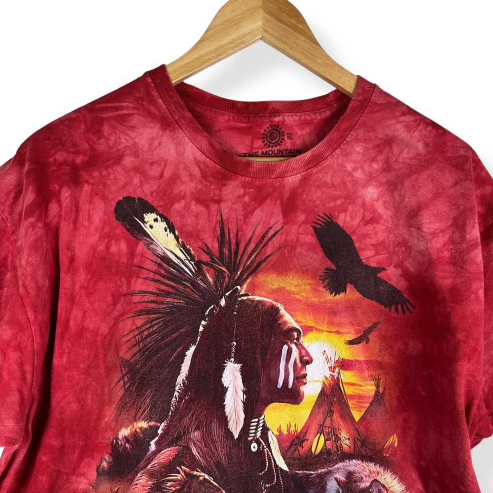 The Mountain Y2K Wind River T Shirt Mens Size XL Native American Western Wolf - Picture 7 of 11